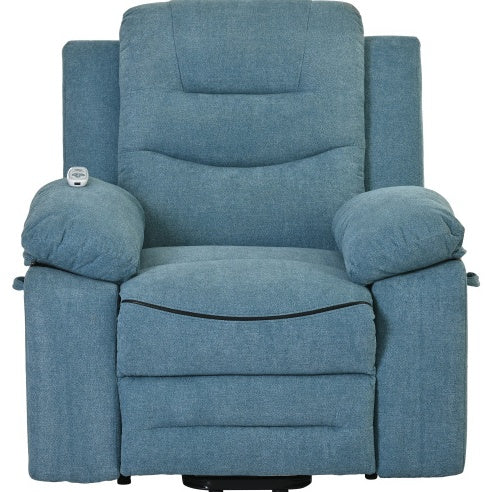 Massage Recliner,Power Lift Chair For Elderly With Adjustable Massage And Heating Function,Recliner Chair With Infinite Position And Side Pocket For Living Room ,Blue