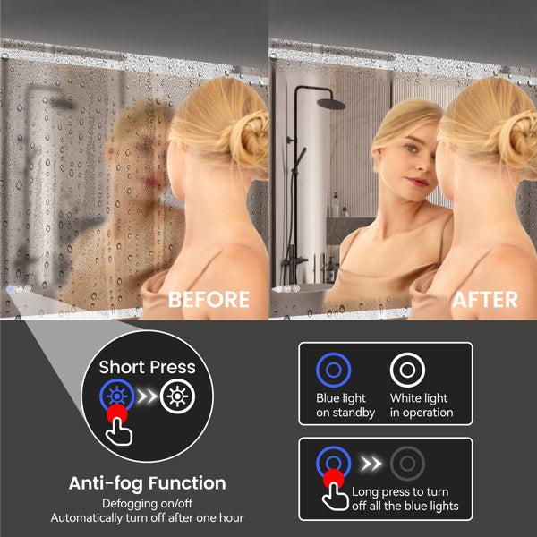 48 Inch X 36 Inch LED Bathroom Mirror