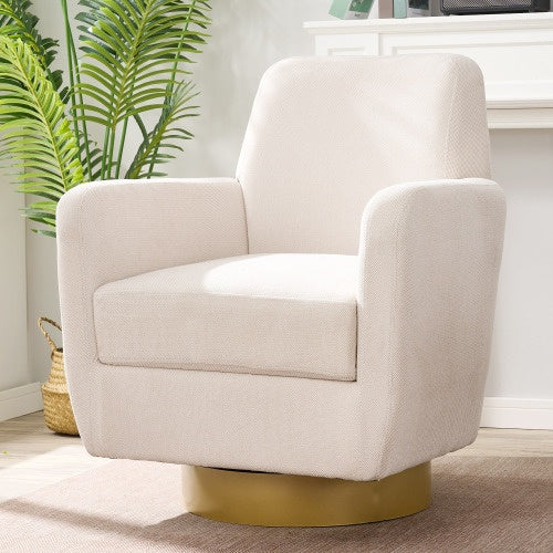 360 Degree Rotation Armchair Cotton Linen Skin Friendly Fabric Ergonomic Design Living Room Chair Bedroom Chair Living Room Chair Suitable For Indoor Home