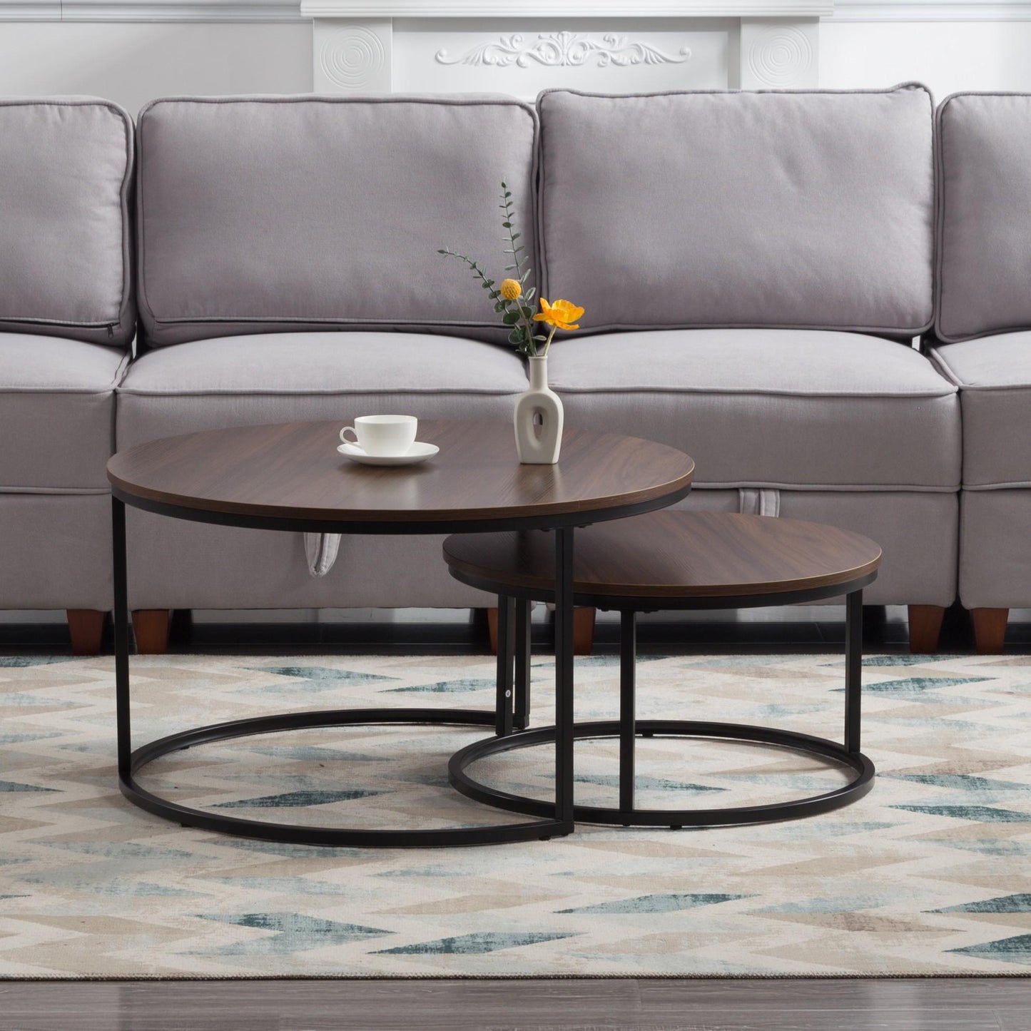 Nesting Round Coffee Table Set of 2-piece