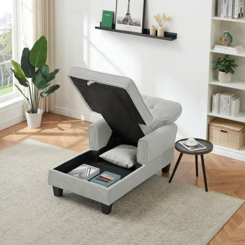 Chaise Lounge Indoor Sleeper Sofa Bed Chair Upholstered Lounge Chair For Bedroom Living Room With Rivets