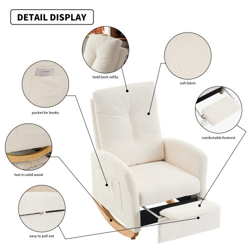 Decorative Rocking Chair With Footrest