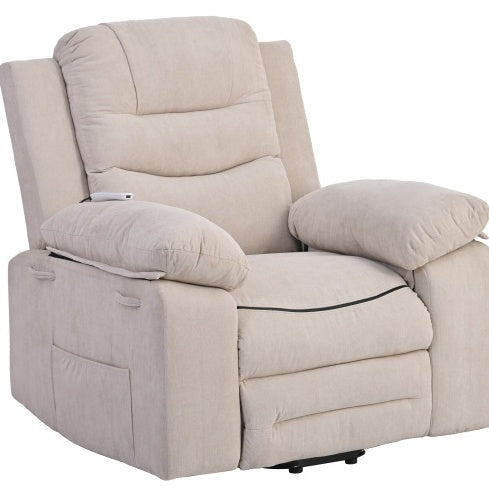 Massage Recliner,Power Lift Chair For Elderly With Adjustable Massage And Heating Function,Recliner Chair With Infinite Position And Side Pocket For Living Room ,Blue