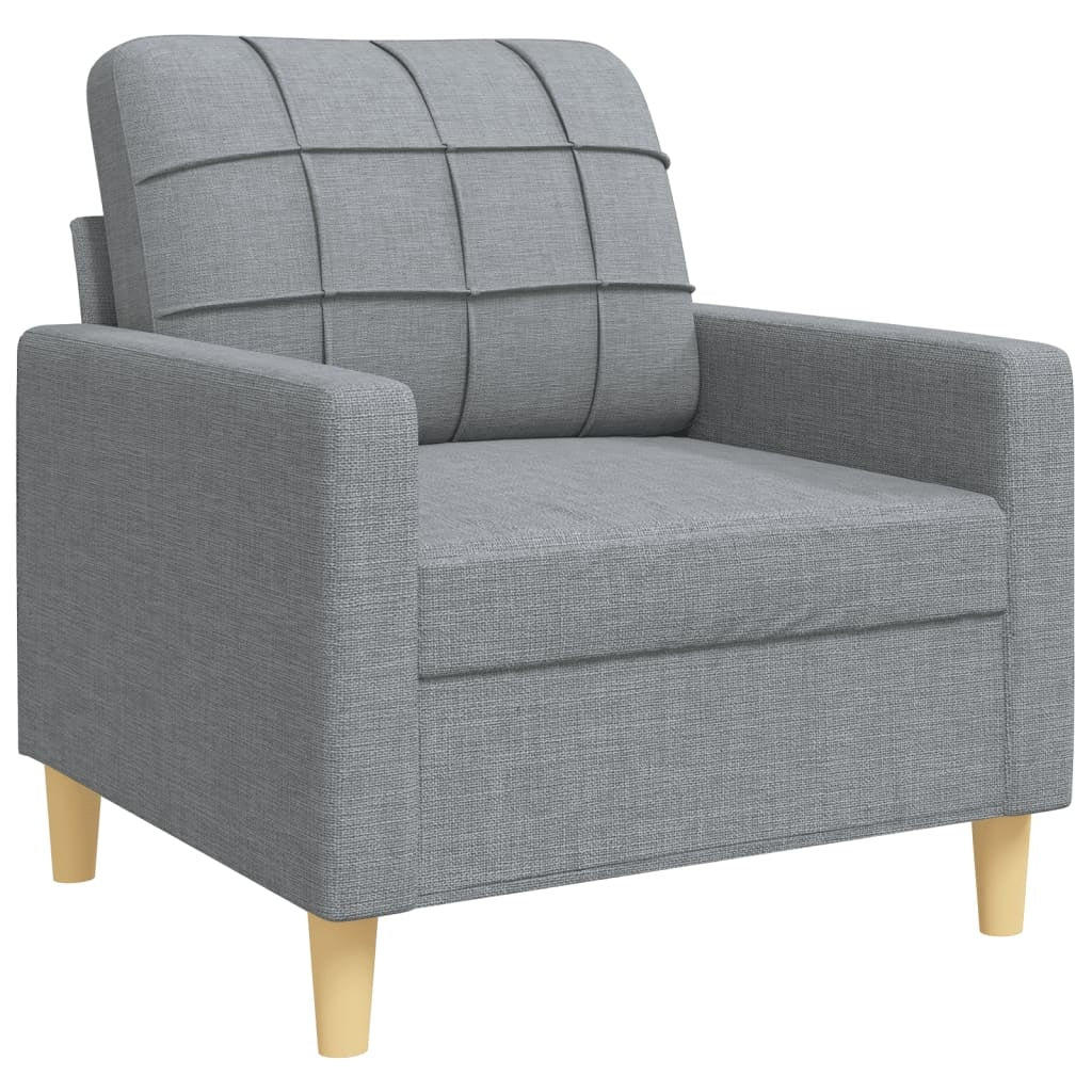 vidaXL Set de canapele, 3 piese, gri deschis, textil