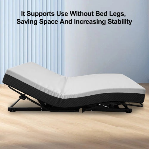 Zero Clearance Adjustable Bed Base Frame Head And Foot Incline Quiet Motor Queen Size Zero Gravity, Dual USB A C Ports