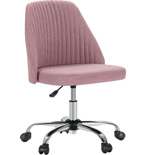 Home Office Desk Chair - Adjustable Rolling Chair, Armless Cute Modern Task Chair for