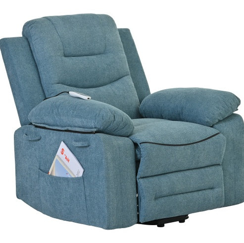 Massage Recliner,Power Lift Chair For Elderly With Adjustable Massage And Heating Function,Recliner Chair With Infinite Position And Side Pocket For Living Room ,Blue