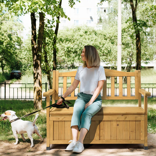 44inch, With Backrest Armrests, Courtyard Wood Storage Box