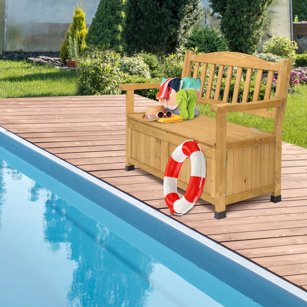 44inch, With Backrest Armrests, Courtyard Wood Storage Box