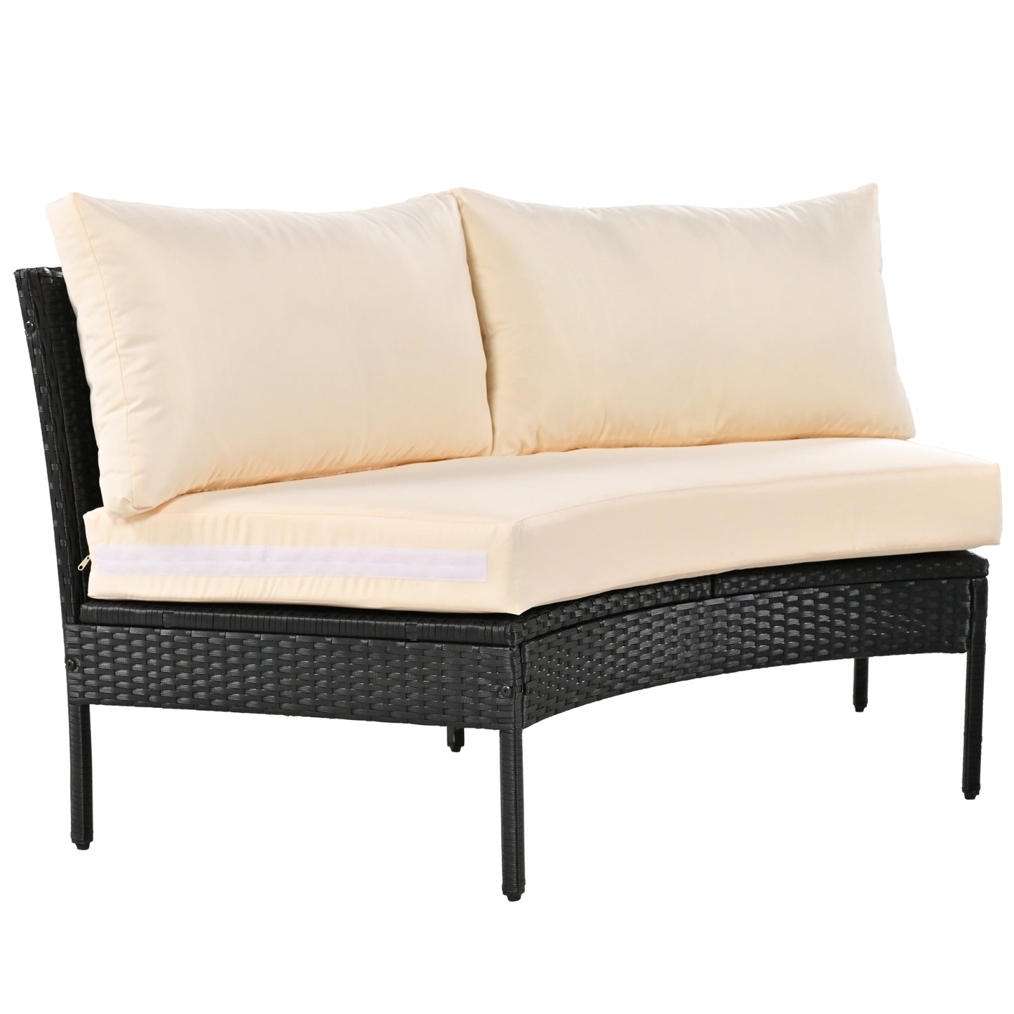 U STYLE Patio Furniture Set, 3 Piece Curved Outdoor Conversation Set, All Weather Sectional Sofa Wit