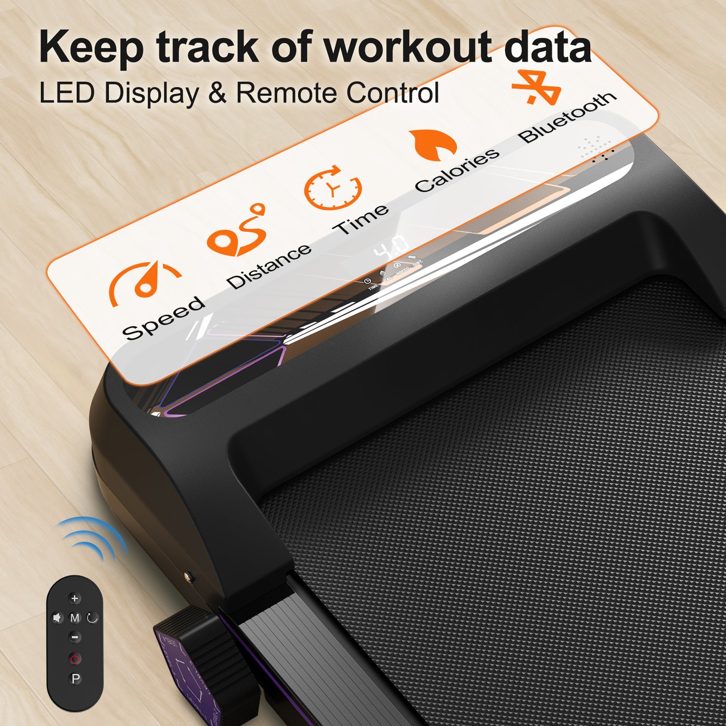 Walking Pad Under Desk Treadmill For Home Office -2.5HP Walking Treadmill 0.5-4MPH  Capacity Treadmill For Walking Running Remote Control Batteries