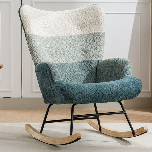 Modern Patchwork Accent Chair With Solid Wood Armrest And Feet, Mid-Century Modern Accent Sofa, Fabric Sofa Chair For Living Room Bedroom Studio, Comfy Side Armchair For Bed Cannot Be Sold On Temu