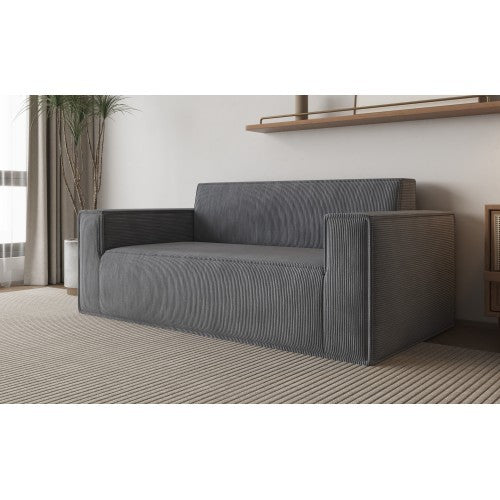 Sofa-in-a-Box, Memory Foam 3-Seater Couch, No Installation & Easy To Transport, Deep Seat Modern Sofa With Corduroy Fabric, Couch For Living Room, Bedroom, Apartment, Home Office,gray