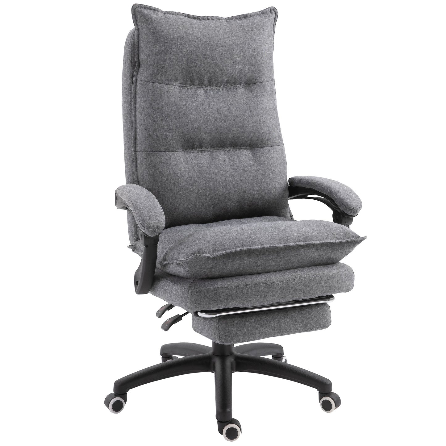 Vinsetto Executive Office Chair, 360 Swivel, Adjustable Recliner With Retractable Footrest, Gray
