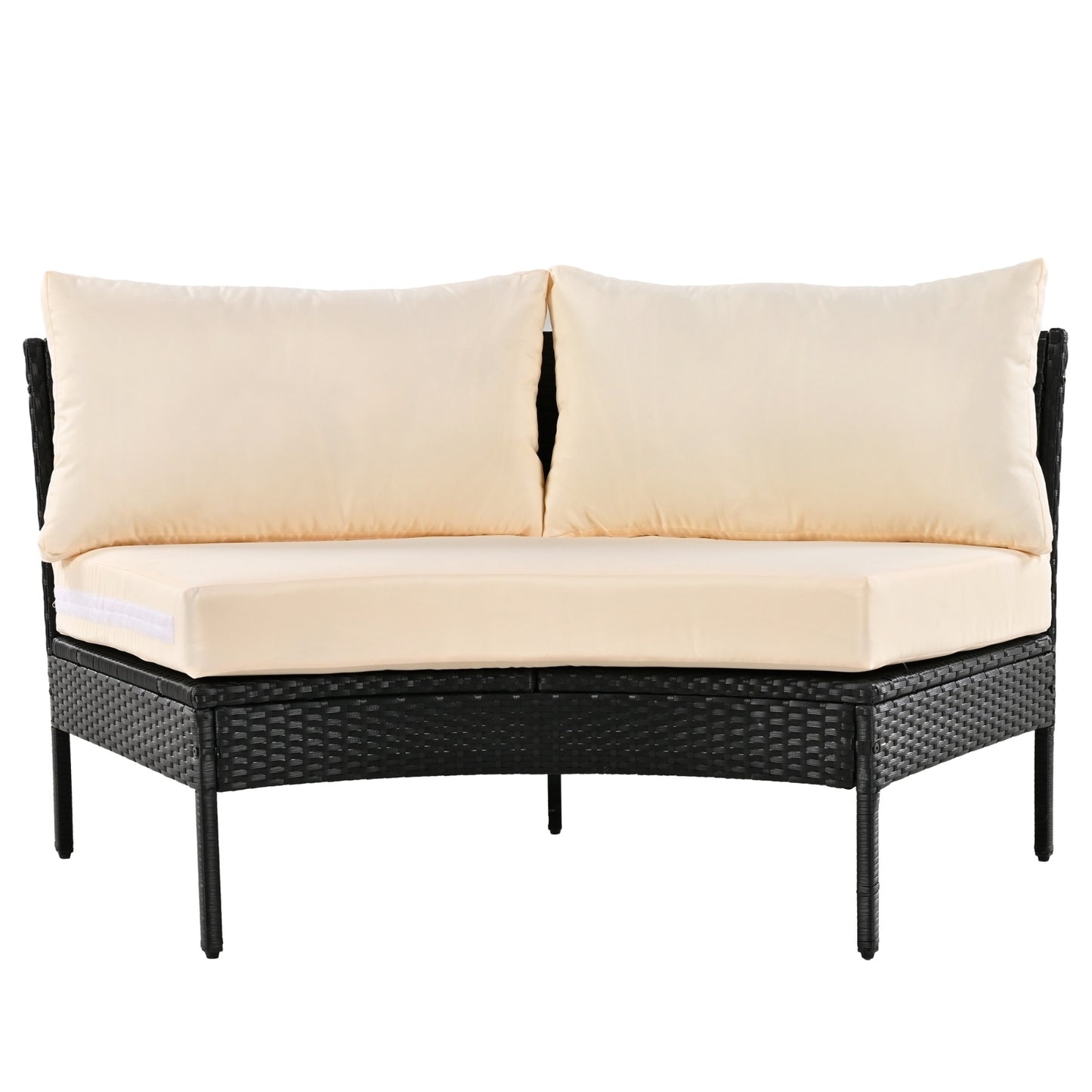 U STYLE Patio Furniture Set, 3 Piece Curved Outdoor Conversation Set, All Weather Sectional Sofa Wit