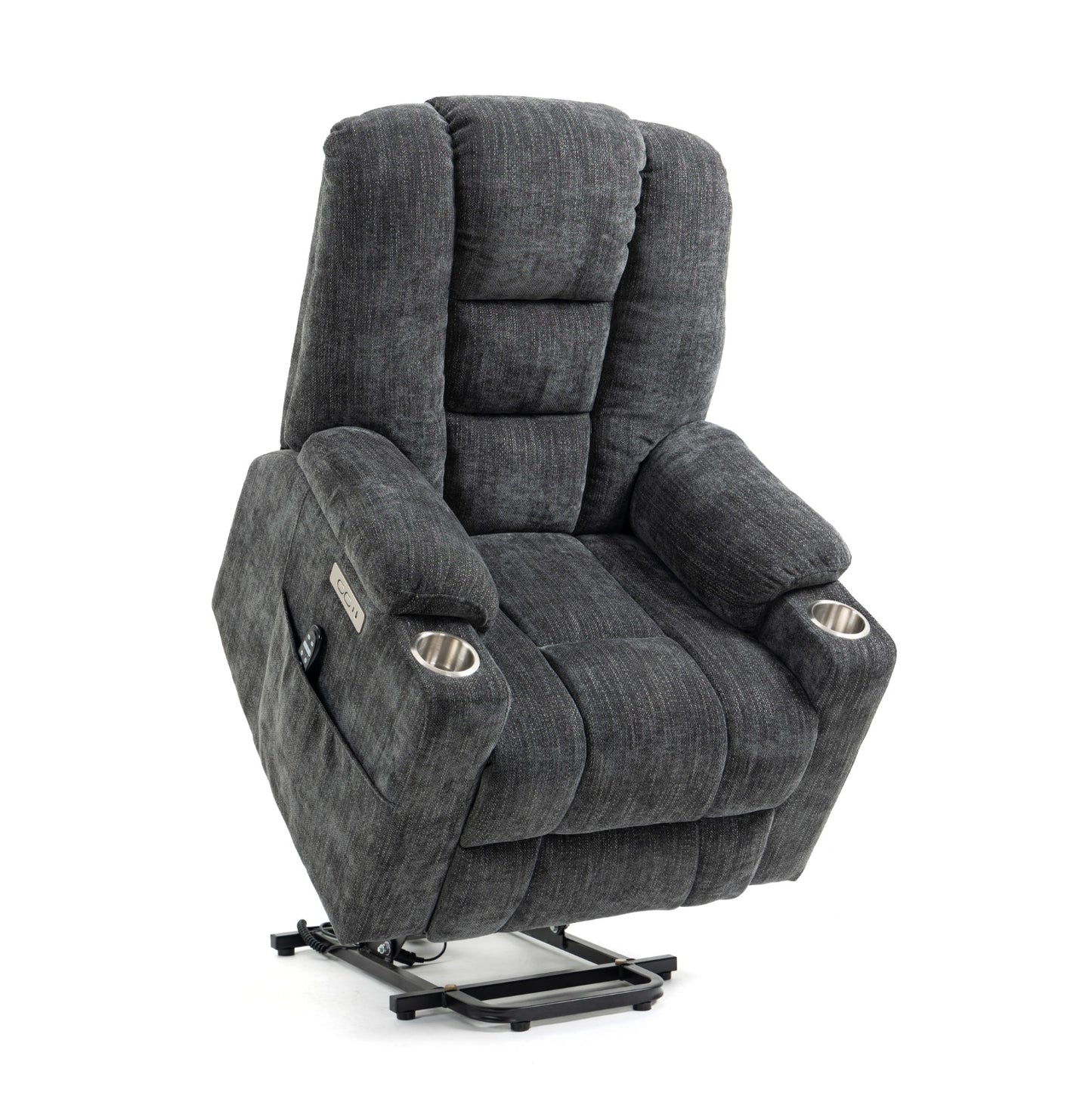 EMON'S Power Lift Massage & Heat Recliner For Elderly, Wide Overstuffed Chair