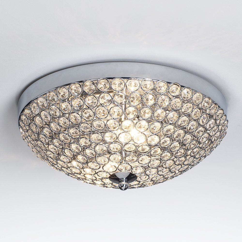 Crystal Bedroom Ceiling Lamp Round Mini And Simple