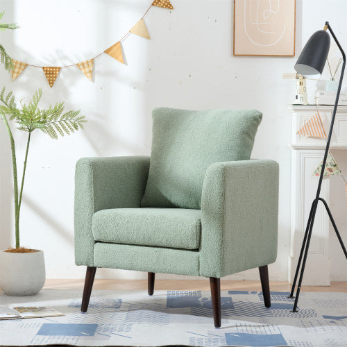 Upholstered Armchair With Solid Wood Legs