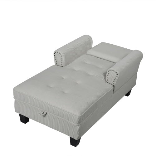 Chaise Lounge Indoor Sleeper Sofa Bed Chair Upholstered Lounge Chair For Bedroom Living Room With Rivets